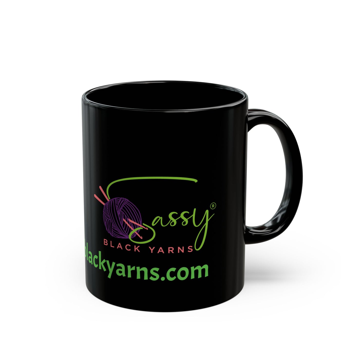 Sassy Black Yarns Branded Coffee Mug - Perfect for Yarn Lovers & Creative Crafters