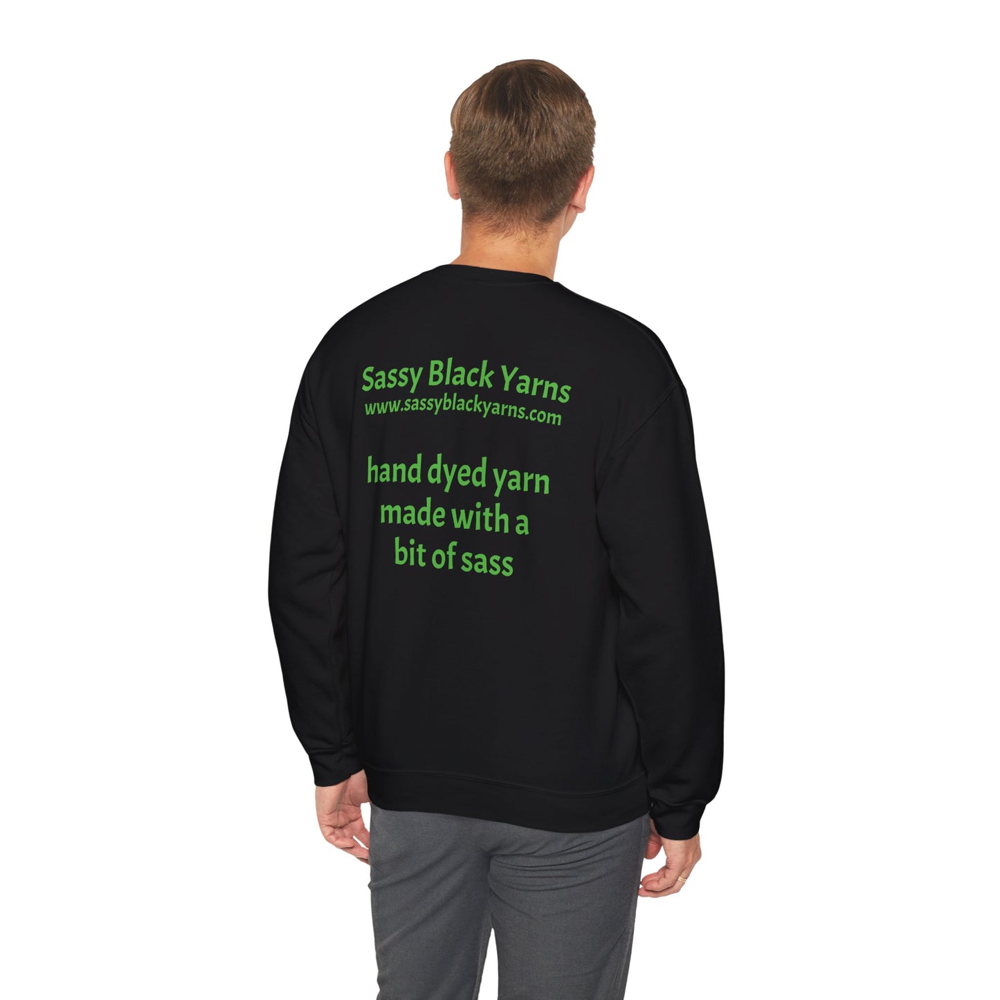 Sassy Black Yarns Branded Crewneck Sweatshirt - Perfect for Yarn Lovers & Creative Crafters