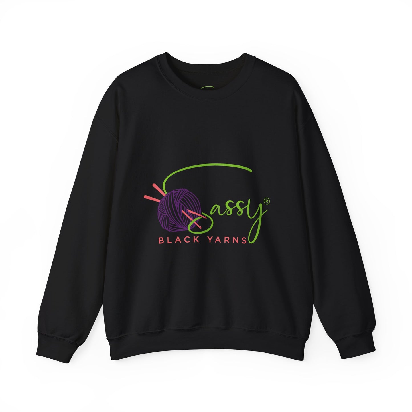 Sassy Black Yarns Branded Crewneck Sweatshirt - Perfect for Yarn Lovers & Creative Crafters