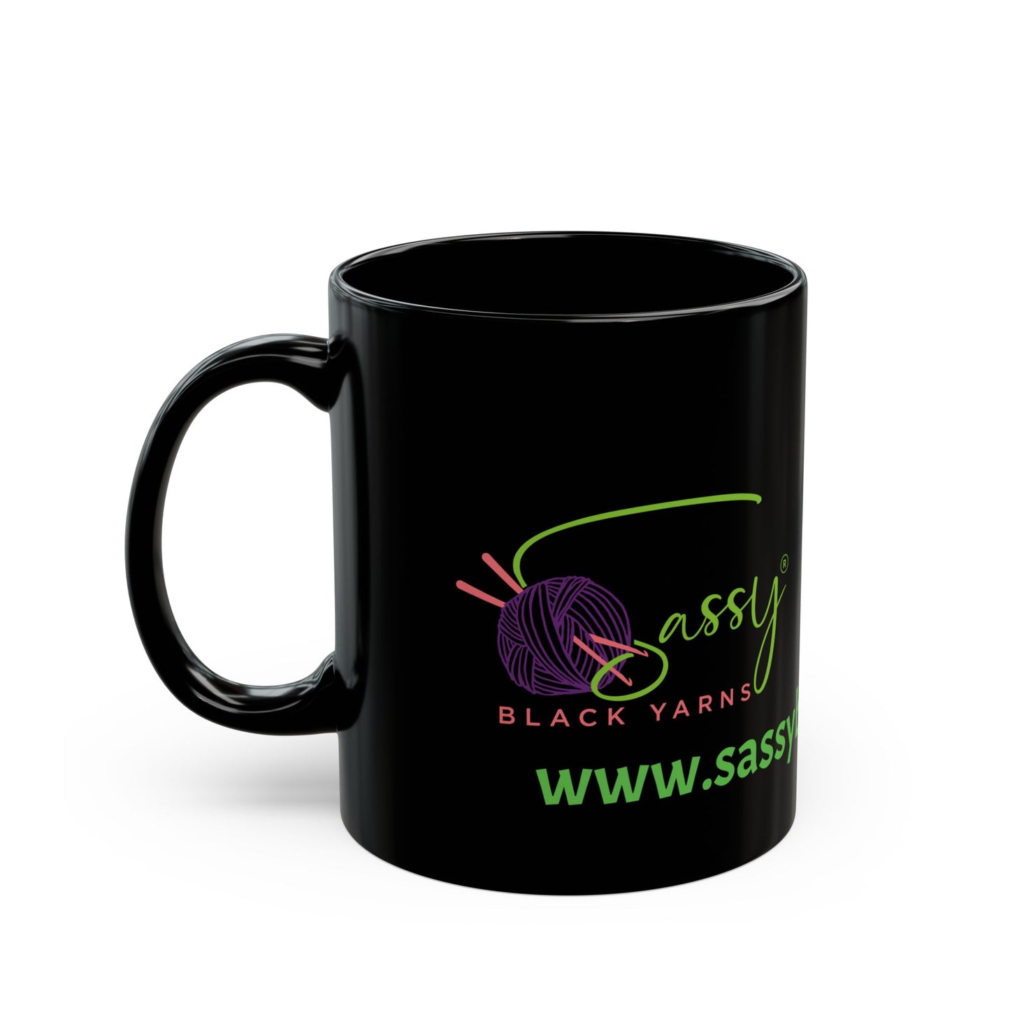 Sassy Black Yarns Branded Coffee Mug - Perfect for Yarn Lovers & Creative Crafters