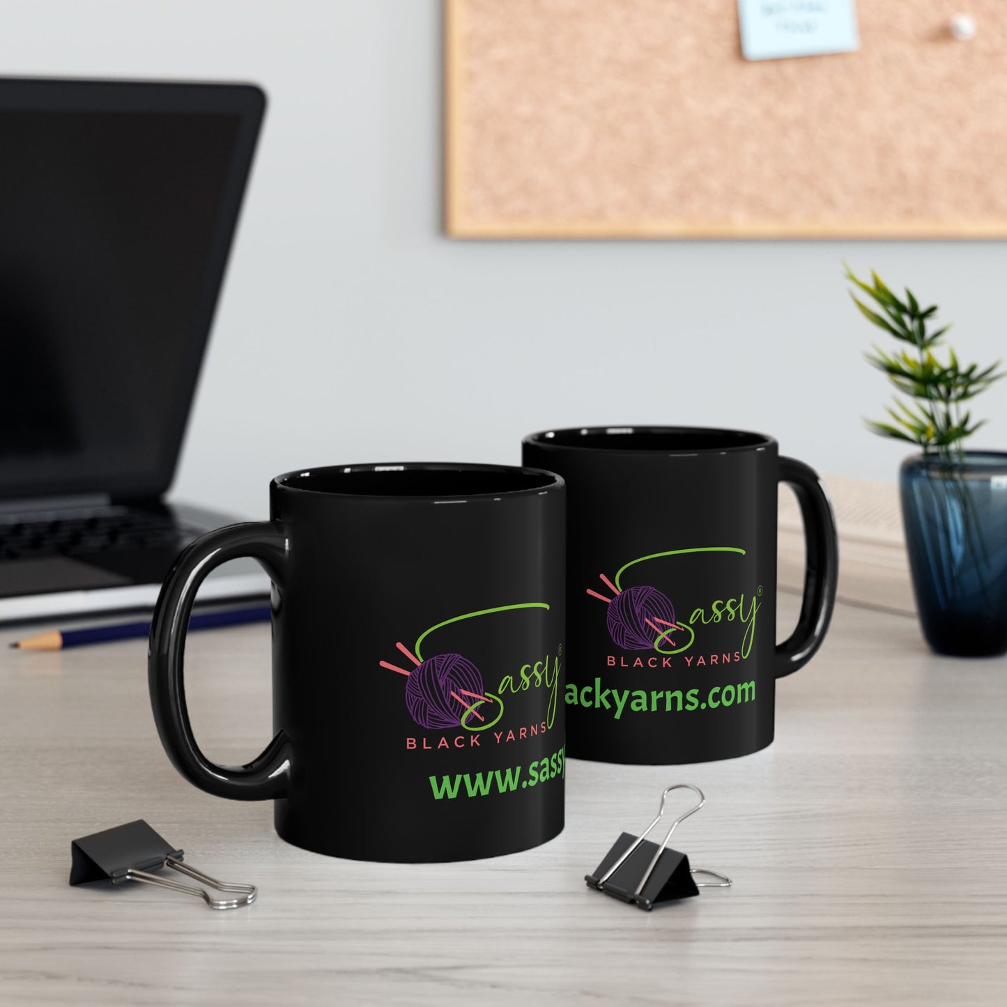 Sassy Black Yarns Branded Coffee Mug - Perfect for Yarn Lovers & Creative Crafters