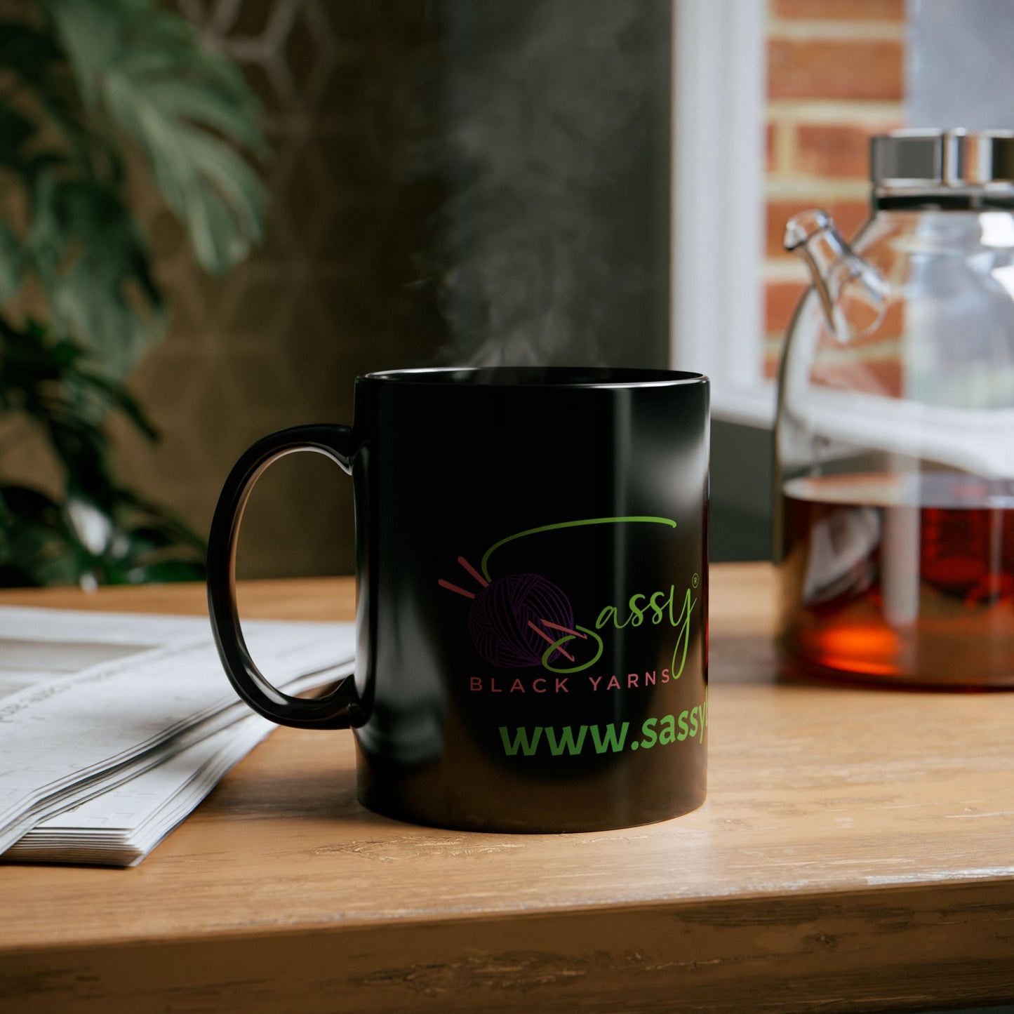 Sassy Black Yarns Branded Coffee Mug - Perfect for Yarn Lovers & Creative Crafters