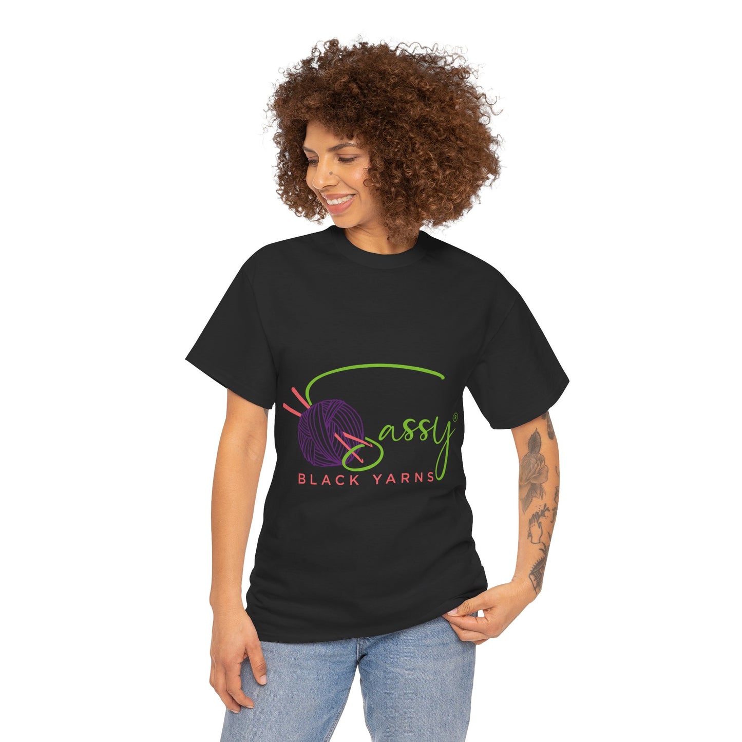 Sassy Black Yarns Branded T-shirt - Perfect for Yarn Lovers & Creative Crafters
