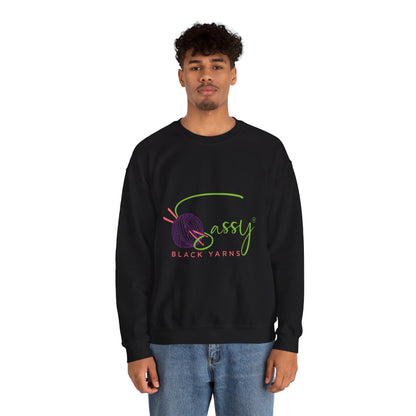 Sassy Black Yarns Branded Crewneck Sweatshirt - Perfect for Yarn Lovers & Creative Crafters