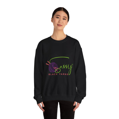 Sassy Black Yarns Branded Crewneck Sweatshirt - Perfect for Yarn Lovers & Creative Crafters