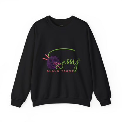 Sassy Black Yarns Branded Crewneck Sweatshirt - Perfect for Yarn Lovers & Creative Crafters