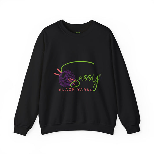 Sassy Black Yarns Branded Crewneck Sweatshirt - Perfect for Yarn Lovers & Creative Crafters