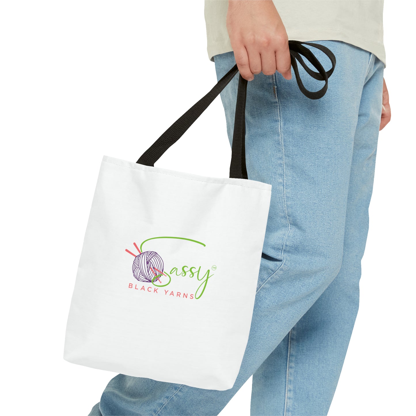 Sassy Black Yarns - Colored Handle Tote Bags