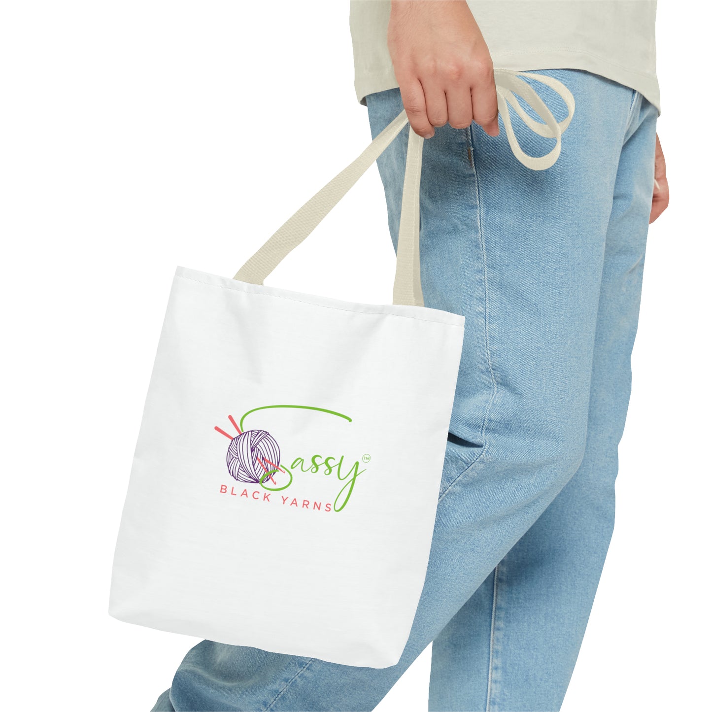 Sassy Black Yarns - Colored Handle Tote Bags