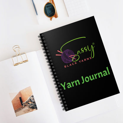 Sassy Black Yarns Branded Yarn Journal - Spiral Notebook for Knitters and Crafters