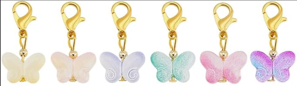 Glass Butterfly Stitch Marker Set (Set of 6)
